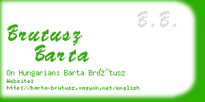brutusz barta business card
